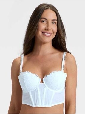 White Lace Longline Underwire Bustier